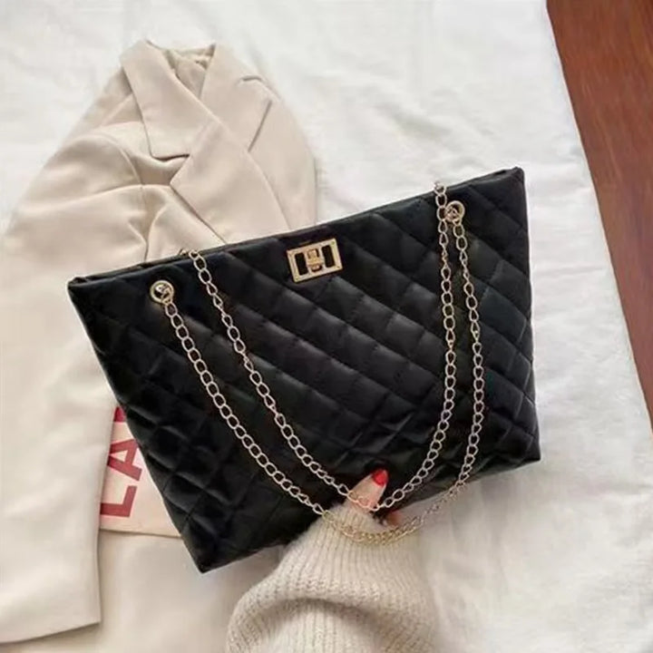 PU Leather Women Crossbody Bag with Two Strap Shoulder Female Messenger Bags Black Exquisite Large-capacity Leather Bag