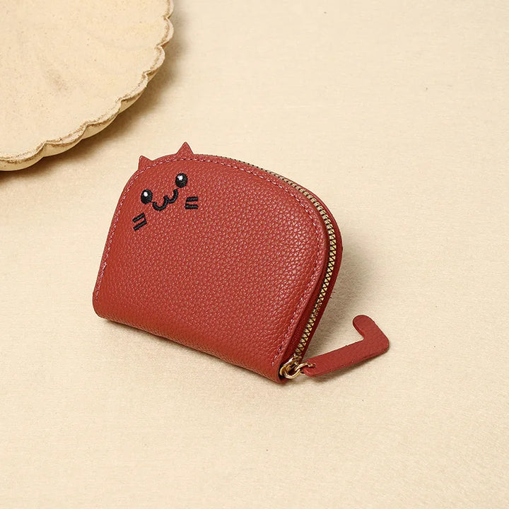 Cartoon Cat Shaped Design Wallet Women's Multi-card Slots Holder Cute Fashion Faux Leather Coin Purse Creative Card Clutch Bag