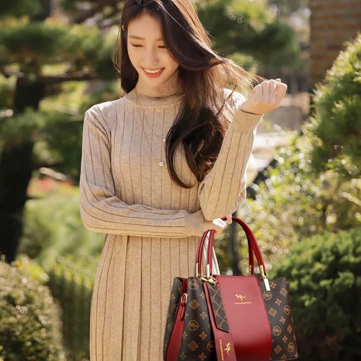 Luxury Handbag Fashion Print Large Capacity Soft Leather Women Shoulder Crossbody Bag Leisure Designer Ladies Purses and Handbag