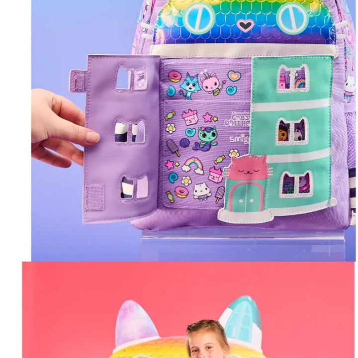 New Original Australia Smiggle Children Schoolbag Girl Gabby Shoulder Backpack Meal Bag Modeling Bags 14 Inch New Semester Gifts