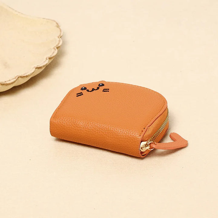 Cartoon Cat Shaped Design Wallet Women's Multi-card Slots Holder Cute Fashion Faux Leather Coin Purse Creative Card Clutch Bag