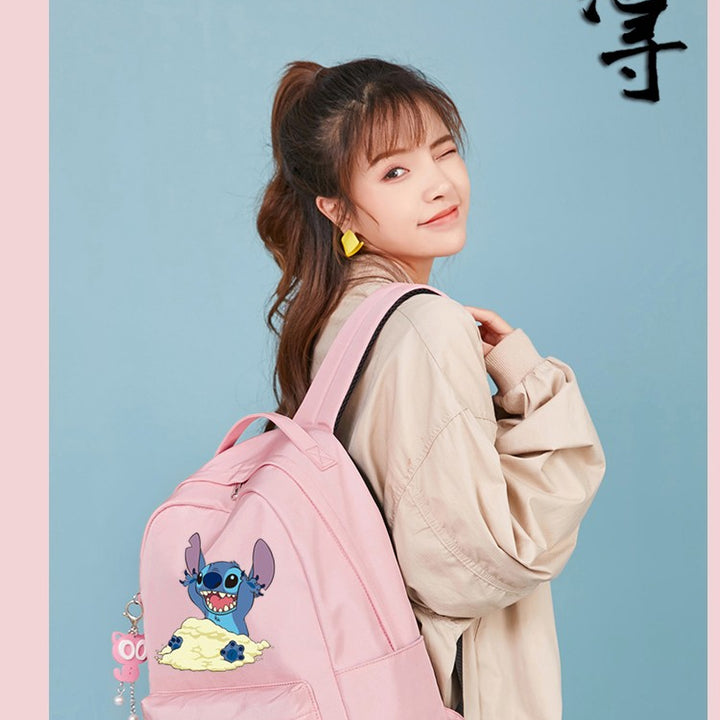 Stitch Star Baby Schoolbag Elementary School Boy Junior High School Student Kids Stitch Joint Name Lightweight Backpack Female
