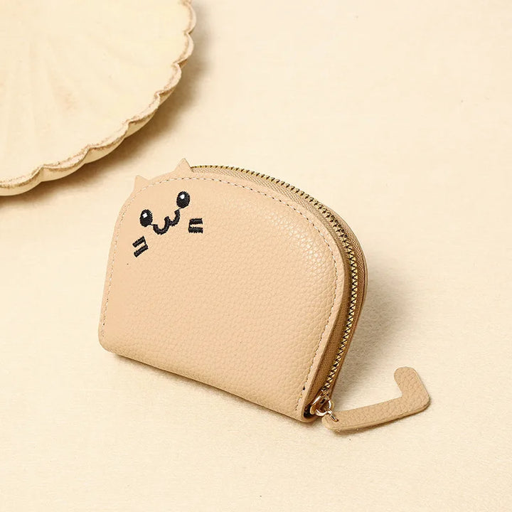 Cartoon Cat Shaped Design Wallet Women's Multi-card Slots Holder Cute Fashion Faux Leather Coin Purse Creative Card Clutch Bag