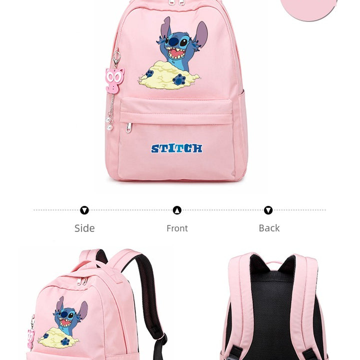 Stitch Star Baby Schoolbag Elementary School Boy Junior High School Student Kids Stitch Joint Name Lightweight Backpack Female