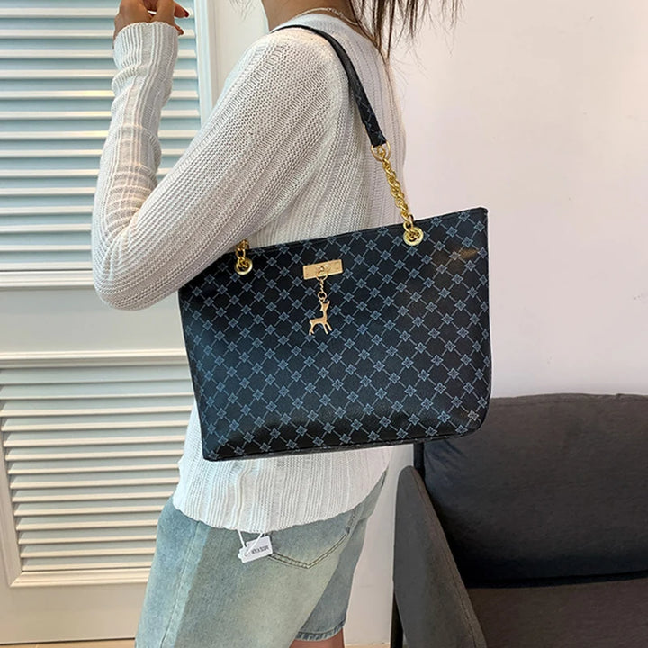 Summer High Quality PU Leather Fashion Large-capacity Shoulder Armpit Women's Bag Work Student Travel Female Retro Handbag Tote
