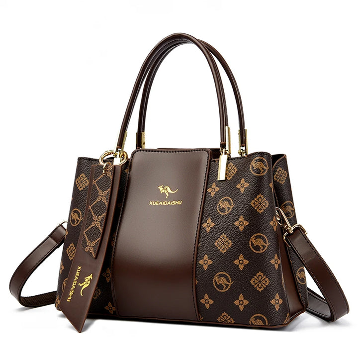 Luxury Handbag Fashion Print Large Capacity Soft Leather Women Shoulder Crossbody Bag Leisure Designer Ladies Purses and Handbag