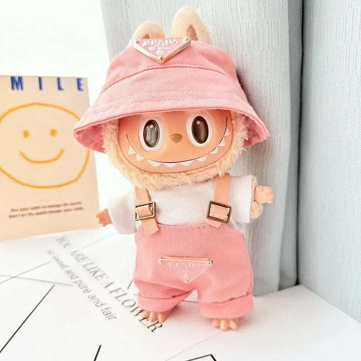 Anime Labubu Doll Clothes Fashion Overalls Labubu Idol V1 V2 Dolls Clothing Accessories 15/17cm Plush Doll Universal In stock
