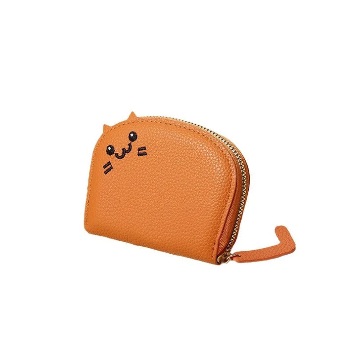 Cartoon Cat Shaped Design Wallet Women's Multi-card Slots Holder Cute Fashion Faux Leather Coin Purse Creative Card Clutch Bag
