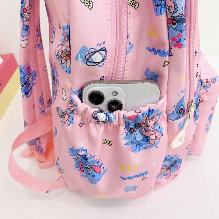Stitch Print Backpack, Student Daypack, Lightweight, Adjustable Shoulder Straps for School Season, Everyday Use Daily Commute