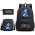 3pcs Set Lilo & Stitch Backpack Anime Shoulder Bag Stitch Pencil Case Black Student Schoolbag Stitch Diagonal Bag Toys Kids Bag