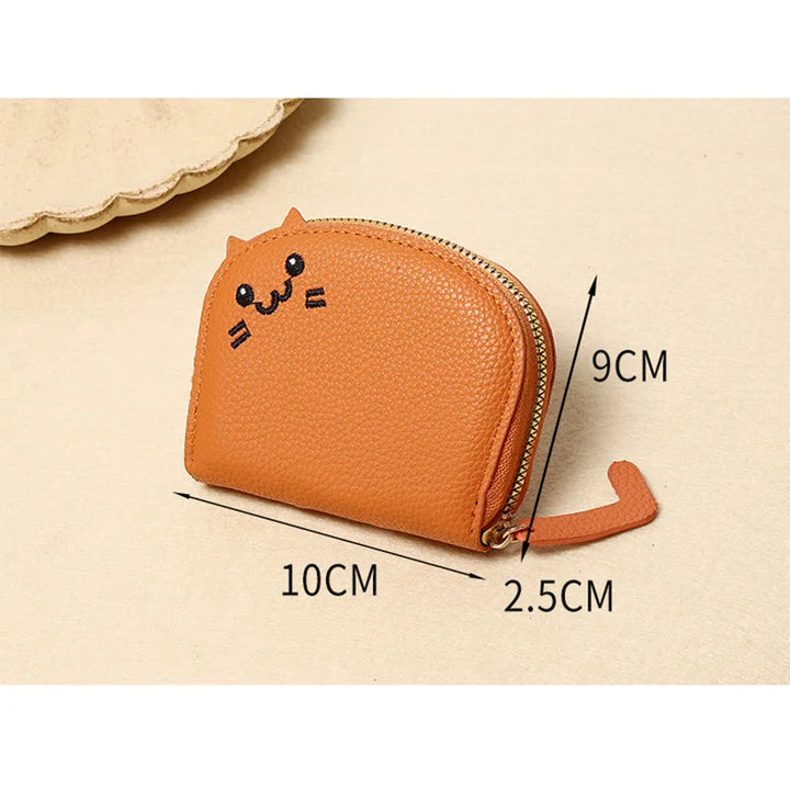 Cartoon Cat Shaped Design Wallet Women's Multi-card Slots Holder Cute Fashion Faux Leather Coin Purse Creative Card Clutch Bag