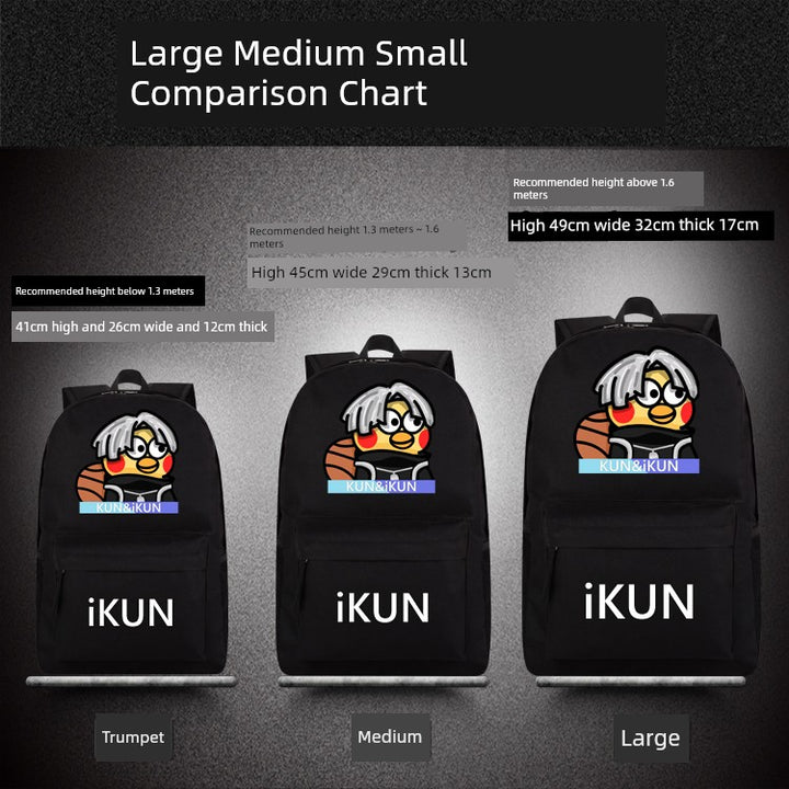 Cai Xukun Small Black Bag Kunkun Ikun Chicken You Are So Beautiful Funny Junior High School Student Boys and Girls Backpack