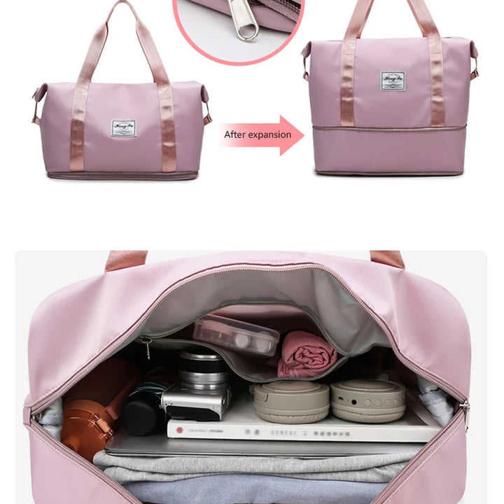 UNIXINU Carry On Travel Duffle Bag Nylon Waterproof Sports Gym Tote Bags for Women Large Capacity Storage Luggage Handbag