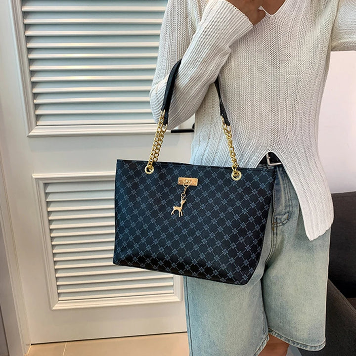 Summer High Quality PU Leather Fashion Large-capacity Shoulder Armpit Women's Bag Work Student Travel Female Retro Handbag Tote