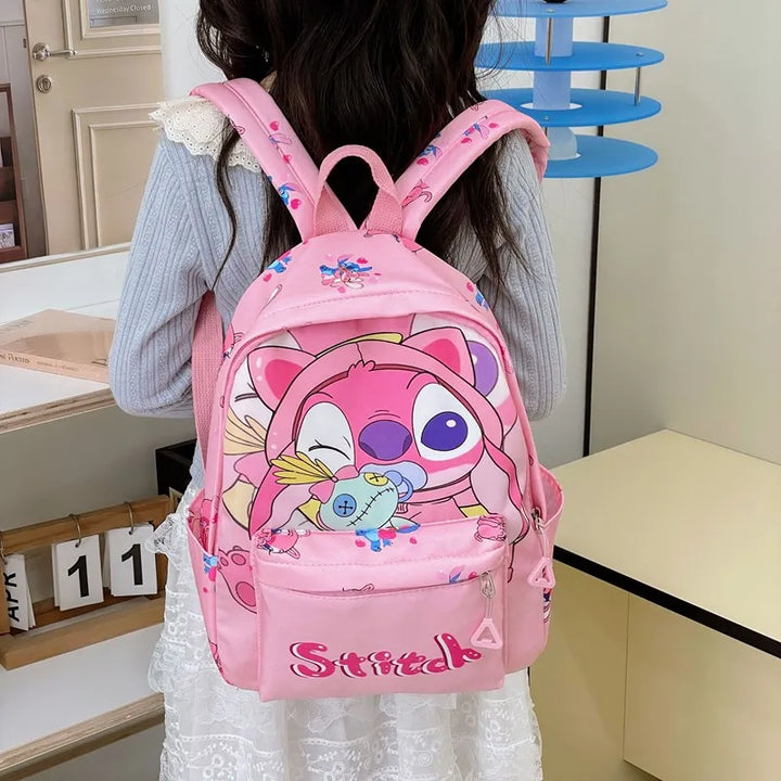 Stitch Backpack, Student Daypack, Lightweight Schoolbag, Adjustable Shoulder Straps Zipper Closure for School Season & Daily Use