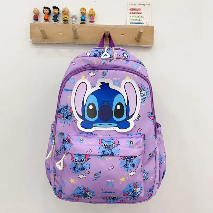 Stitch Print Backpack, Student Daypack, Lightweight, Adjustable Shoulder Straps for School Season, Everyday Use Daily Commute