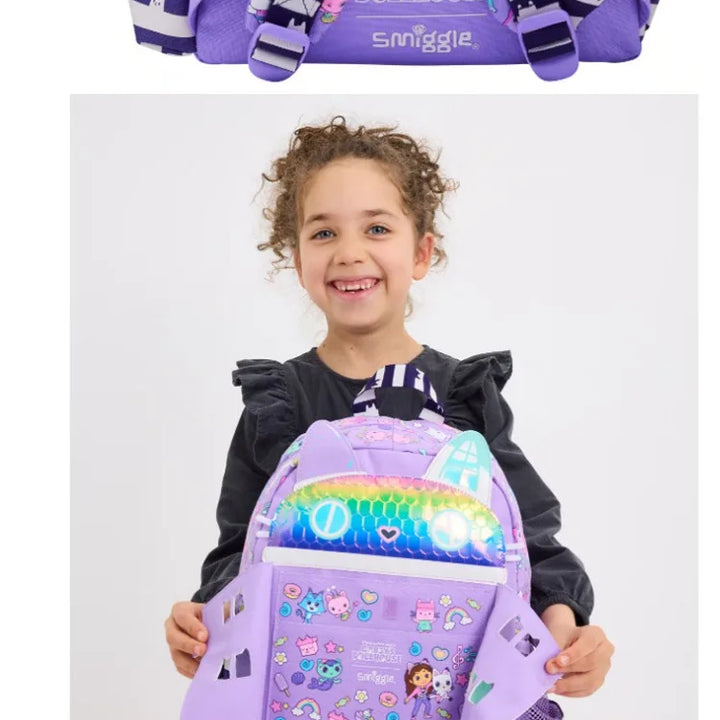 New Original Australia Smiggle Children Schoolbag Girl Gabby Shoulder Backpack Meal Bag Modeling Bags 14 Inch New Semester Gifts