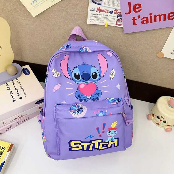 Stitch Backpack, Student Daypack, Lightweight Schoolbag, Adjustable Shoulder Straps Zipper Closure for School Season & Daily Use