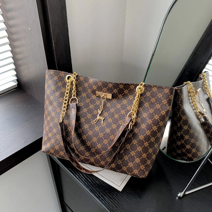 Summer High Quality PU Leather Fashion Large-capacity Shoulder Armpit Women's Bag Work Student Travel Female Retro Handbag Tote