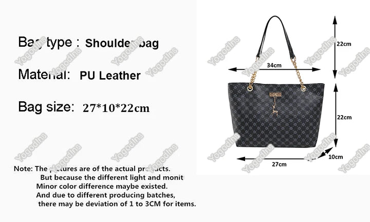 2024 Autumn and Winter New Presbyopic Handbag Shoulder Bag Large Capacity Tote Bag Women's Bag