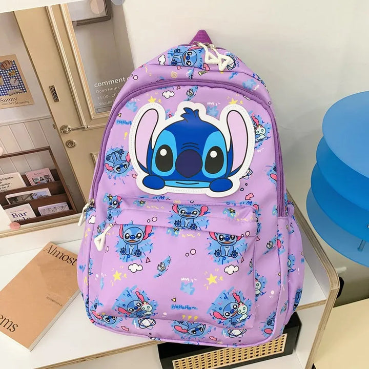 Stitch Print Backpack, Student Daypack, Lightweight, Adjustable Shoulder Straps for School Season, Everyday Use Daily Commute