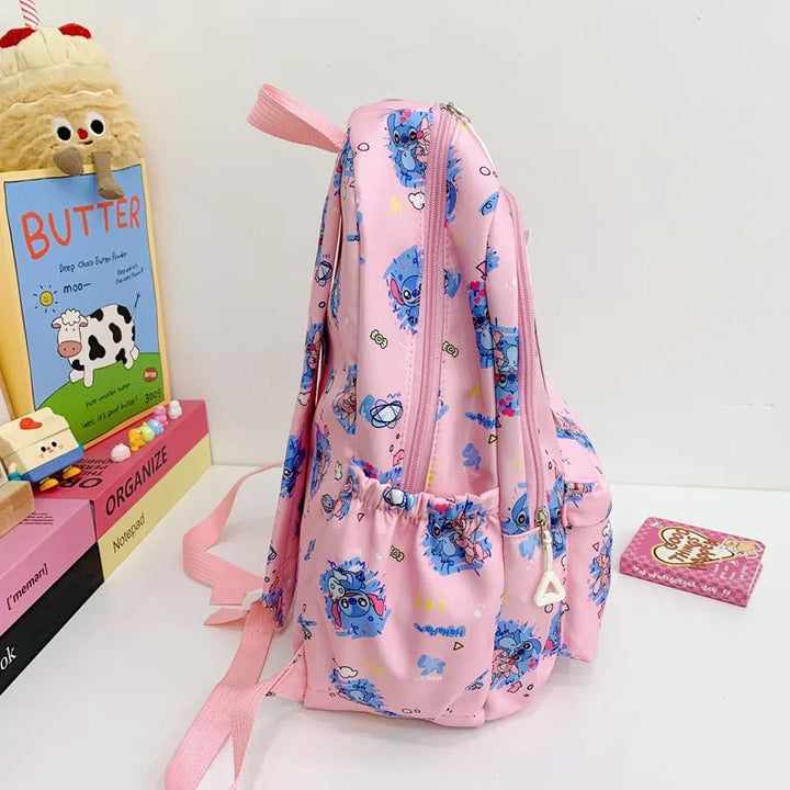Stitch Print Backpack, Student Daypack, Lightweight, Adjustable Shoulder Straps for School Season, Everyday Use Daily Commute