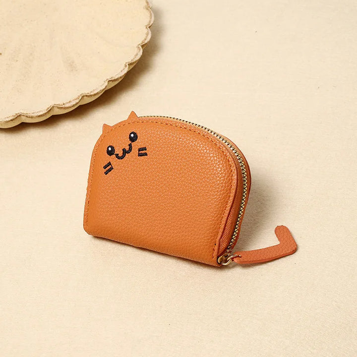Cartoon Cat Shaped Design Wallet Women's Multi-card Slots Holder Cute Fashion Faux Leather Coin Purse Creative Card Clutch Bag