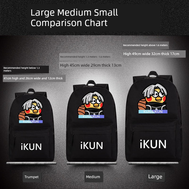 Cai Xukun Small Black Bag Kunkun Ikun Chicken You Are So Beautiful Funny Junior High School Student Boys and Girls Backpack