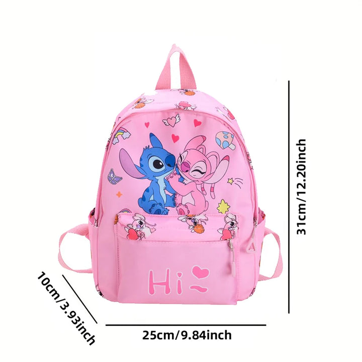 Stitch Backpack, Student Daypack, Lightweight Schoolbag, Adjustable Shoulder Straps Zipper Closure for School Season & Daily Use