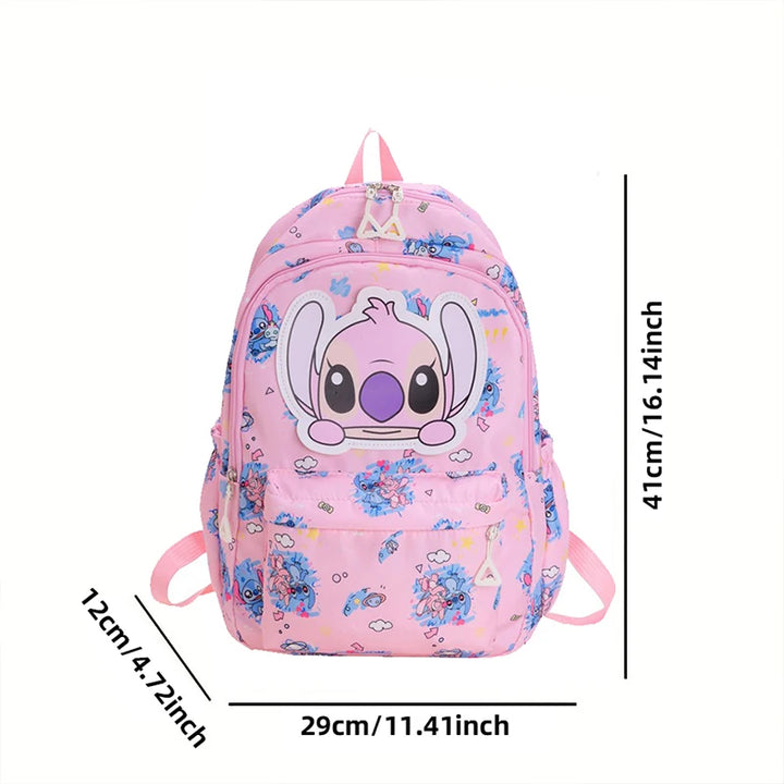 Stitch Print Backpack, Student Daypack, Lightweight, Adjustable Shoulder Straps for School Season, Everyday Use Daily Commute
