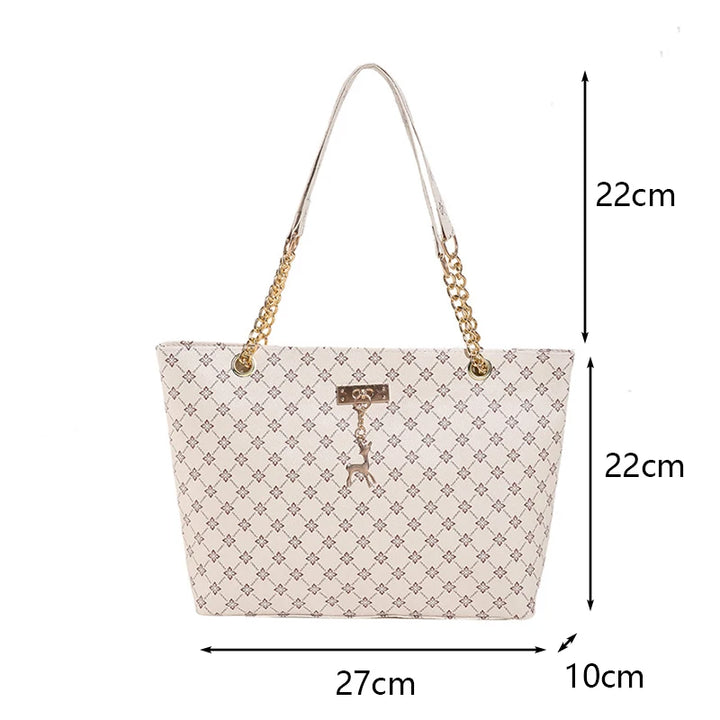 Summer High Quality PU Leather Fashion Large-capacity Shoulder Armpit Women's Bag Work Student Travel Female Retro Handbag Tote