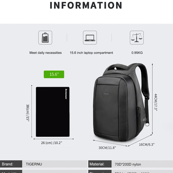 Tigernu Backpacks For Men For Women 14-15.6 Laptop Backpack Bag Anti Theft Backpack Travel Backpack For School Mochilas Knapsack