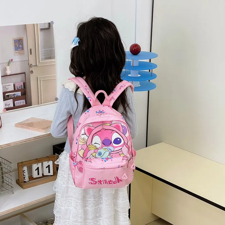 Stitch Backpack, Student Daypack, Lightweight Schoolbag, Adjustable Shoulder Straps Zipper Closure for School Season & Daily Use