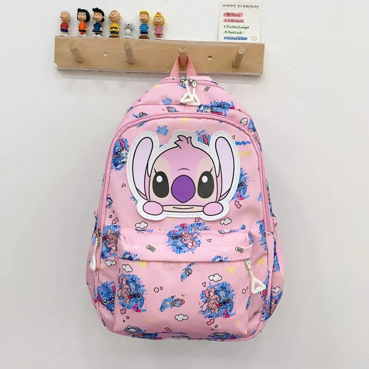 Stitch Print Backpack, Student Daypack, Lightweight, Adjustable Shoulder Straps for School Season, Everyday Use Daily Commute