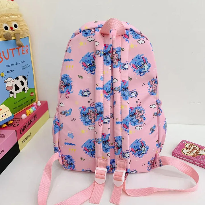 Stitch Print Backpack, Student Daypack, Lightweight, Adjustable Shoulder Straps for School Season, Everyday Use Daily Commute