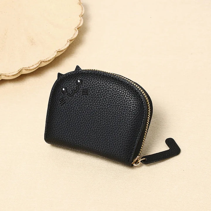 Cartoon Cat Shaped Design Wallet Women's Multi-card Slots Holder Cute Fashion Faux Leather Coin Purse Creative Card Clutch Bag