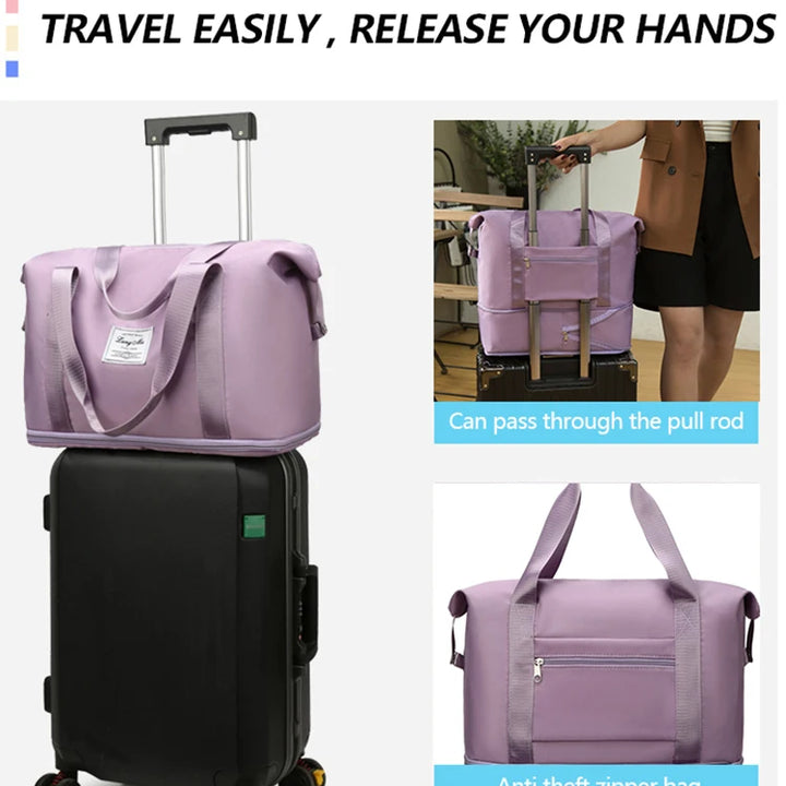 UNIXINU Carry On Travel Duffle Bag Nylon Waterproof Sports Gym Tote Bags for Women Large Capacity Storage Luggage Handbag