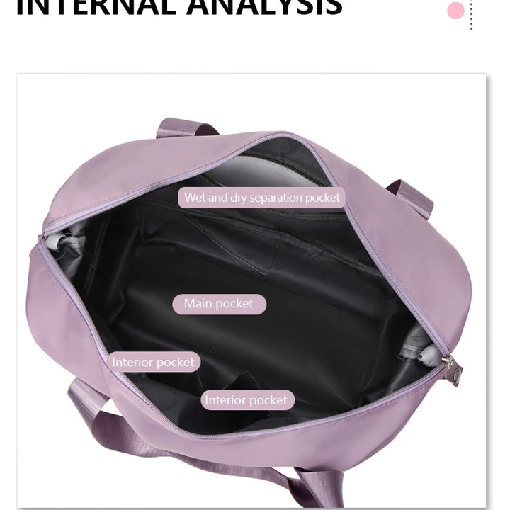 UNIXINU Carry On Travel Duffle Bag Nylon Waterproof Sports Gym Tote Bags for Women Large Capacity Storage Luggage Handbag