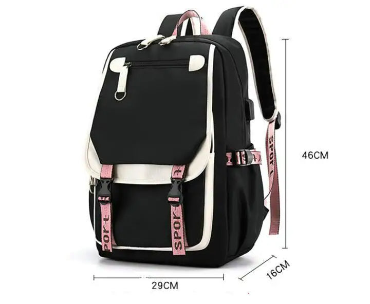 MINISO Kuromi Students Schoolbag Junior High School Female Large-capacity Casual Backpack Primary School Backpack