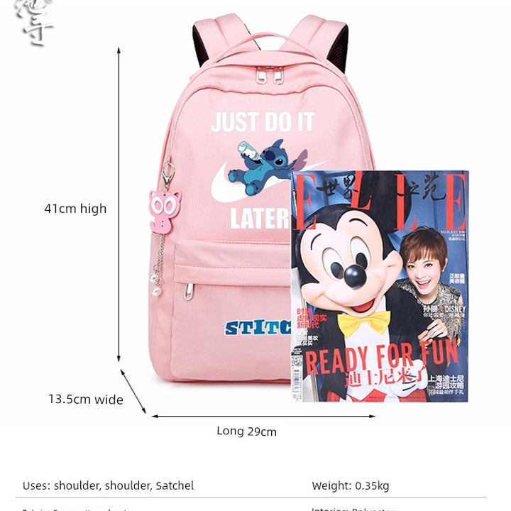 Stitch Star Baby Schoolbag Elementary School Boy Junior High School Student Kids Stitch Joint Name Lightweight Backpack Female